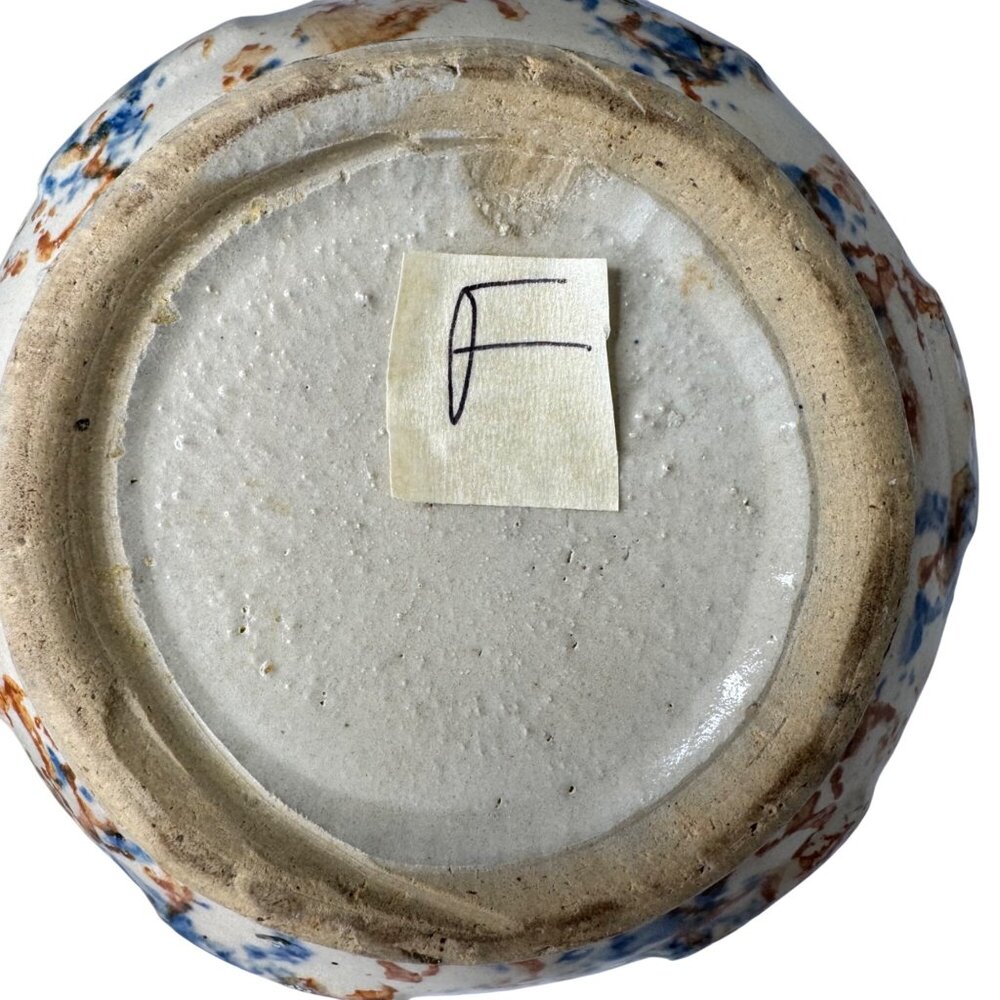 Redwing Spongeware Stoneware Bowl 6 inch Paneled Speckled 6" Crock Vintage F - Picture 12 of 12